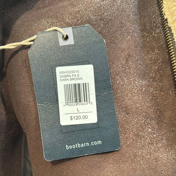 Moon Shine Large Men's Brown Shearling Jacket - Picture 11 of 11